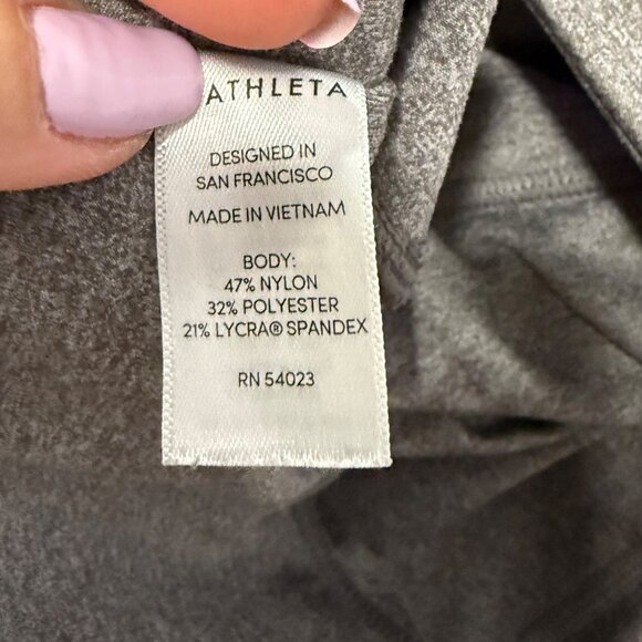 Athleta Salutation Stash Pocket Tight Heathered Gray Size MP - Picture 6 of 9